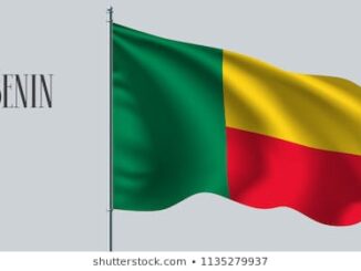 benin waving flag on flagpole